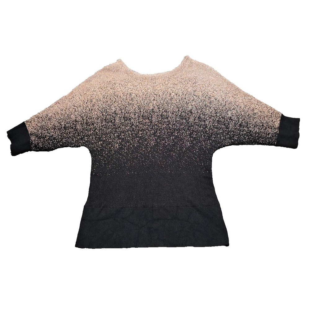 Hannah Women's Size Large Sparkle Glittery 3/4 Sleeve Sweater  Blouse Top Shiny